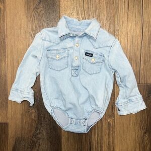 Wrangler Infant Denim Pearl Snap Onesie